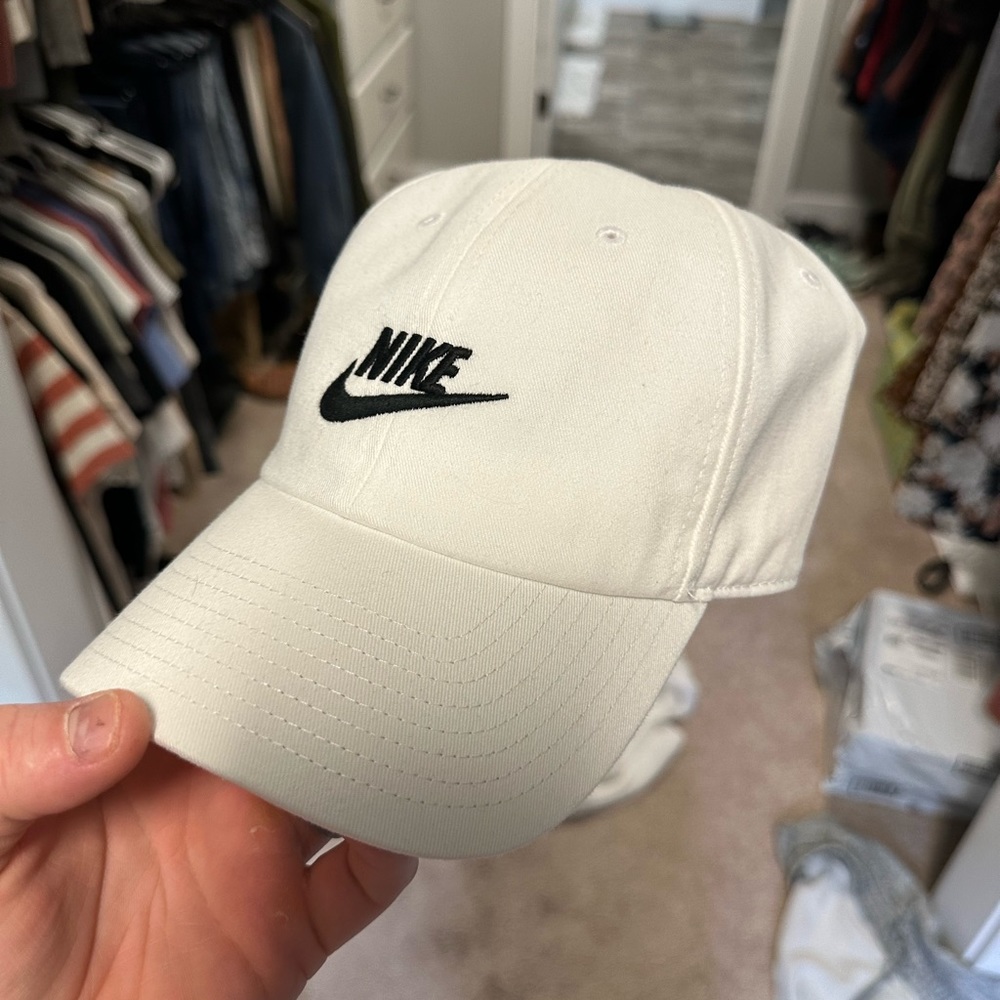 White Nike Hat - Adjustable - New